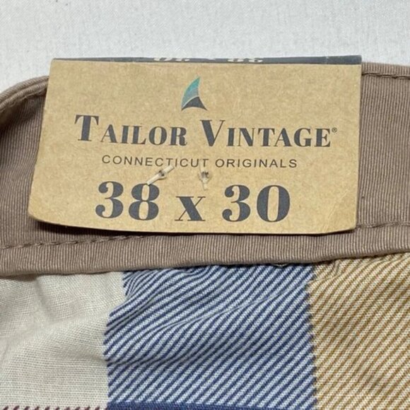 Taylor Vintage Khaki Pants Men's 38x30 Canaan Slim Fit Soft Stretch 5 Pocket NWT - Picture 13 of 16
